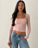 Image of Bovita Long Sleeve Top in Rib Pink