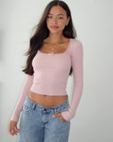 Image of Bovita Long Sleeve Top in Rib Pink