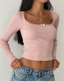 Image of Bovita Long Sleeve Top in Rib Pink