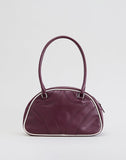 Image of Bowler Bag in Cream and Burgundy