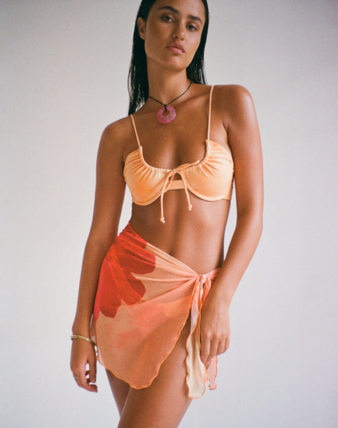 Image of Pawon Mesh Sarong in Orange Flower