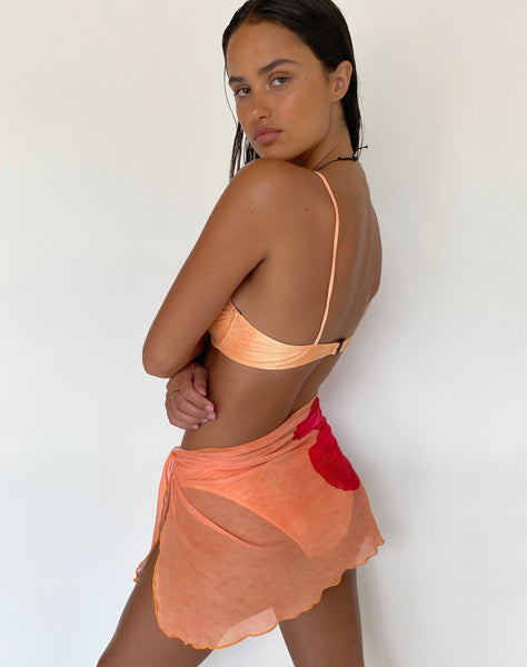 Image of Pawon Mesh Sarong in Orange Flower