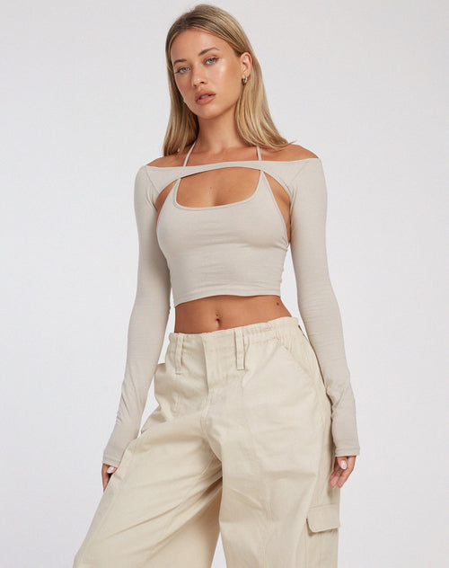 image of Brandy Long Sleeve Top in Coconut Milk