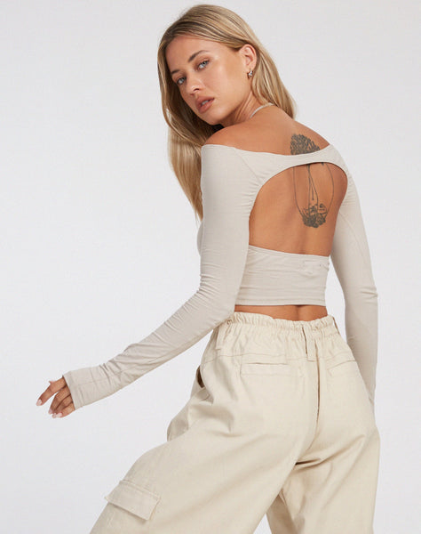 image of Brandy Long Sleeve Top in Coconut Milk