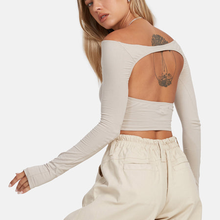 Brandy Long Sleeve Top in Coconut Milk