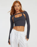 image of Brandy Crop Top in Ocean Storm