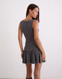 Image of Brani Studded Mini Dress in Charcoal Grey