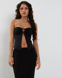 Image of Brea Bandeau Top in Slinky Black