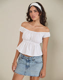 Image of Briari Drawstring Top in Poplin White