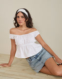 Image of Briari Drawstring Top in Poplin White