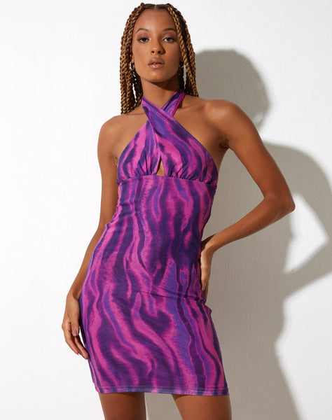 image of Matita Mini Dress in Tropical Rave Pink