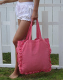 Image of Brie Frill Tote Bag in Red Gingham