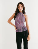 Image of Brienne Top in Shimmer Plisse Purple Pink