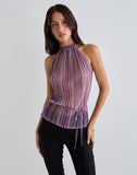 Image of Brienne Top in Shimmer Plisse Purple Pink