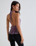 Image of Brienne Top in Shimmer Plisse Purple Pink
