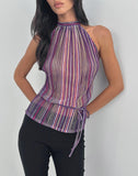 Image of Brienne Top in Shimmer Plisse Purple Pink