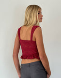 Image of Brietta Cami Top in Deep Red Lace