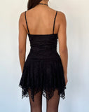 Image of Brilliana Mini Dress in Floral Lace Jet Black