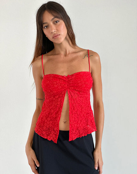 Cosimo Halterneck Top in Red