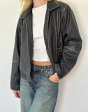 Image of Brittany Distressed Jacket in PU Black