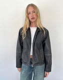 Image of Brittany Distressed Jacket in PU Black