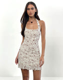 Image of Broly Halter Dress in Line Flower Cream