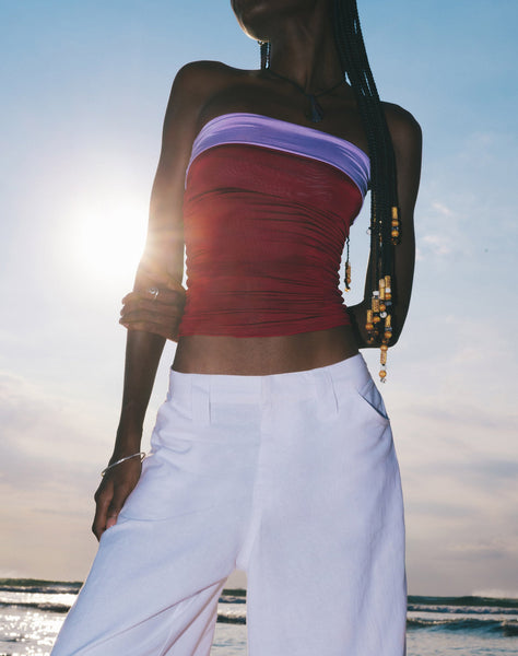 Image of Brylee Bandeau Crop Top in Wine Lilac