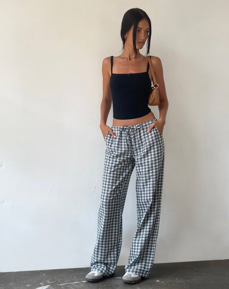 Sasari Oversize Trouser in Check Navy