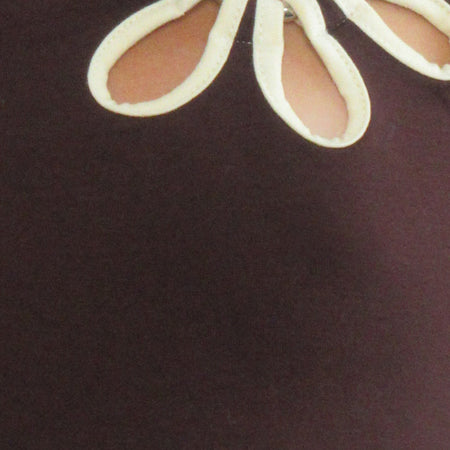 Bunga Flower Cut Out Top in Bitter Chocolate with Lemon Binding