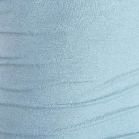 Bunga Flower Cut Out Top in Nantucket Blue with Chocolate Binding