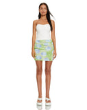 image of MOTEL X BARBARA Gored Mini Skirt in Neon Brushstroke Floral