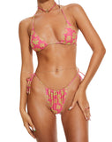 image of MOTEL X BARBARA Leyna Bikini Bottom in 90s Beachy Floral Hot Pink