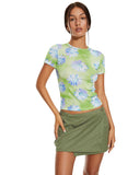 image of MOTEL X BARBARA Tika Top in Neon Brushstroke Floral