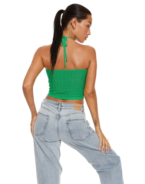 image of MOTEL X BARBARA Jinu Crop Top in Green