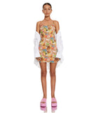 image of MOTEL X BARBARA Piper Mini Dress in 90s Tropical Collage