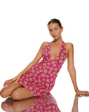 image of MOTEL X BARBARA Leana Mini Dress in 90s Beachy Floral Hot Pink