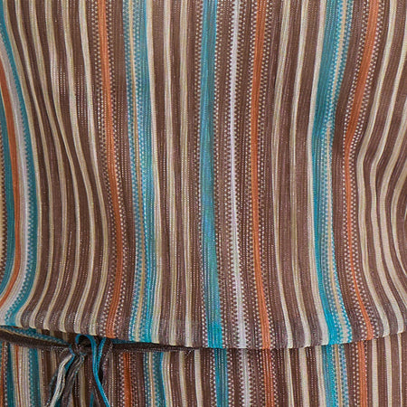 Brienne Top in Blue and Brown Shimmer Sheer Plisse