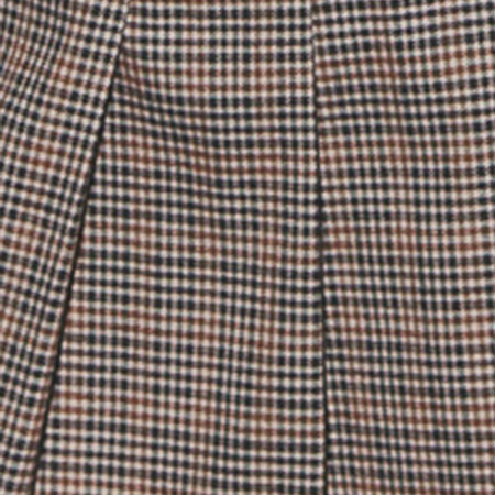 Casini Pleated Micro Skirt in Micro Check Brown