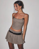 Image of Calida Corset Top in Micro Check Brown