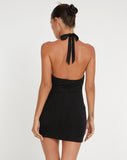 Image of Calla Halter Mini Dress in Black