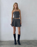 Image of Caluna Eyelet Mini Skirt in Charcoal Grey