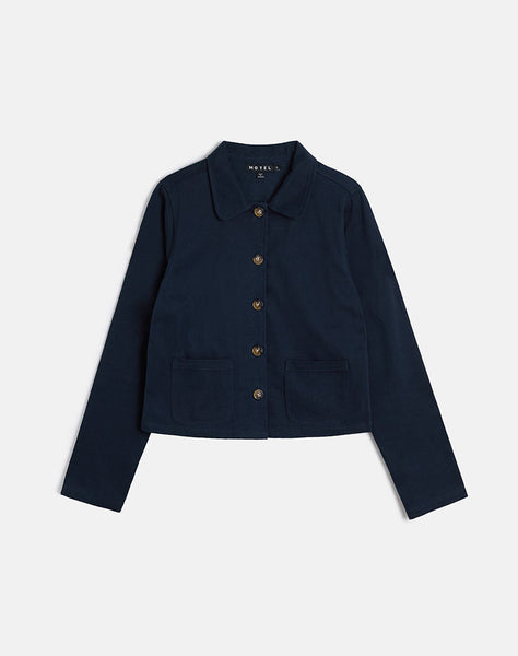 Image of Calva Boxy Jacket in Dark Navy