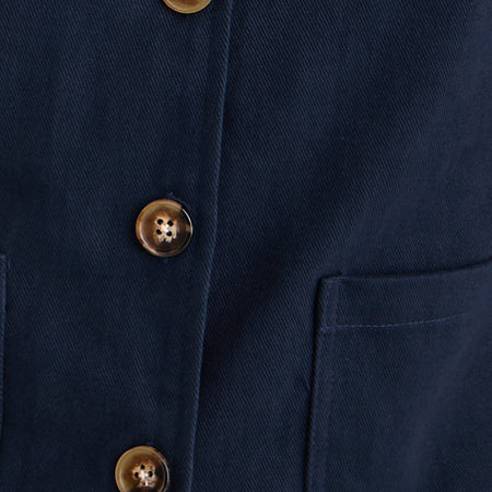 Calva Boxy Jacket in Dark Navy