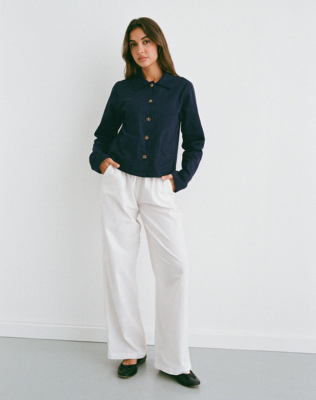 Image of Calva Boxy Jacket in Dark Navy