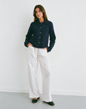 Image of Calva Boxy Jacket in Dark Navy