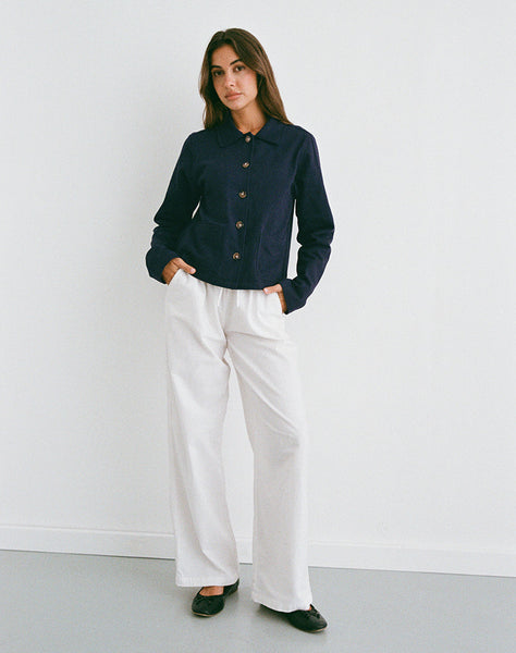 Image of Calva Boxy Jacket in Dark Navy