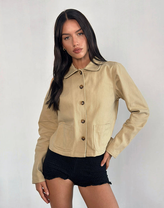 Image of Calva Boxy Jacket in Tan
