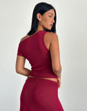 Image of Calypso Top in Sheer Knit Red