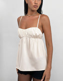 Image of Camden Longline Cami Top in Satin Ivory