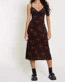 image of Camelia Maxi Dress in Rose Cluster Velvet